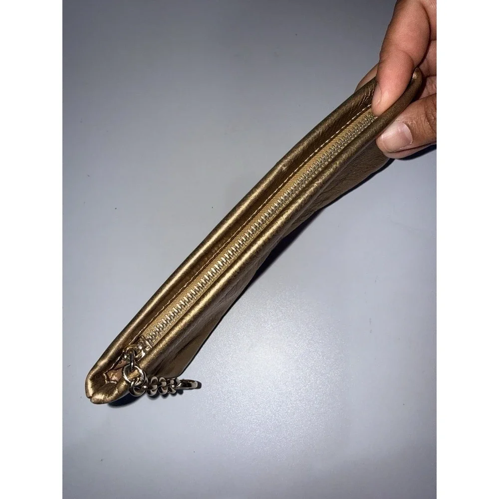 Vintage Etienne Aigner Vintage Purse Pouch‎ or Clutch Gold Zipper L